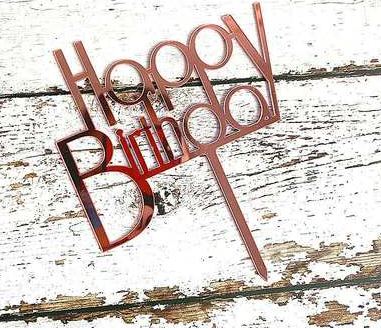 Топпер розовый-Happy Birthday (14*9,5см)