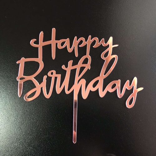 Топпер розовое золото Happy Birthday