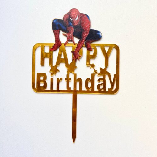 Топпер золото Happy Birthday Супермен