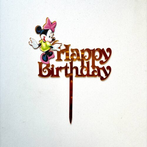 Топпер золото Happy Birthday Мінні